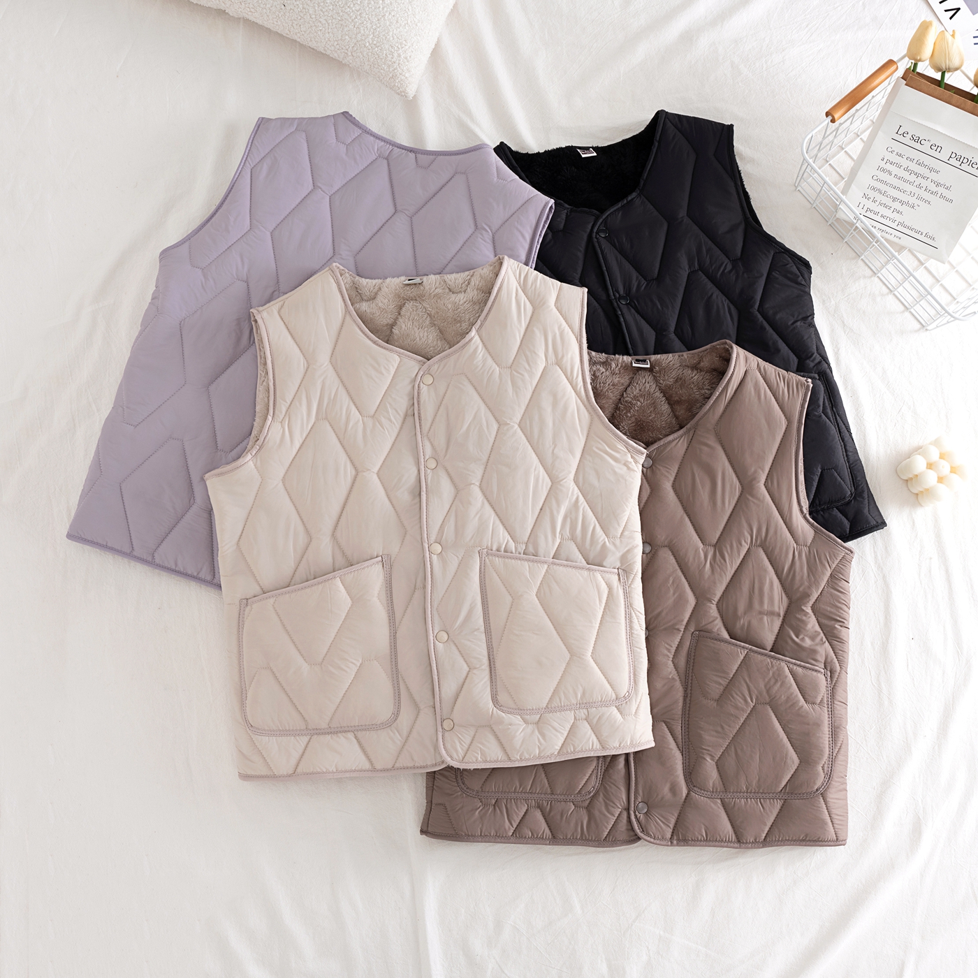 秋冬季羽绒棉男马甲青年学生保暖修身加绒加厚坎肩中老年内穿背心