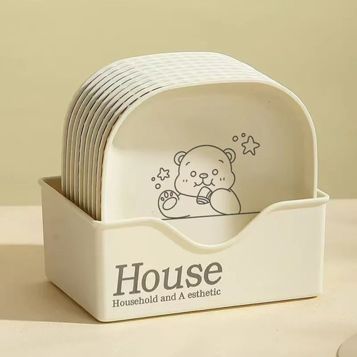 吐骨碟家用桌面吐骨头盘碟垃圾渣盘食品级轻奢塑料小菜碟底座收纳