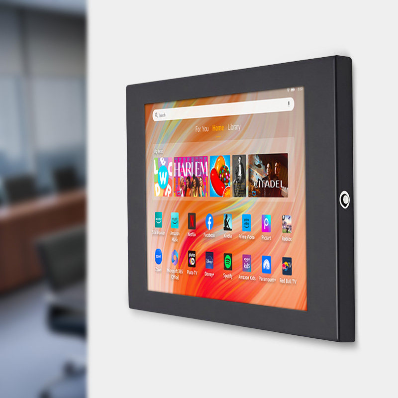 平板壁挂支架适用于Amazon Fire HD 10 tablet 10.1英寸平板电脑挂墙充电底座防盗带锁金属固定架