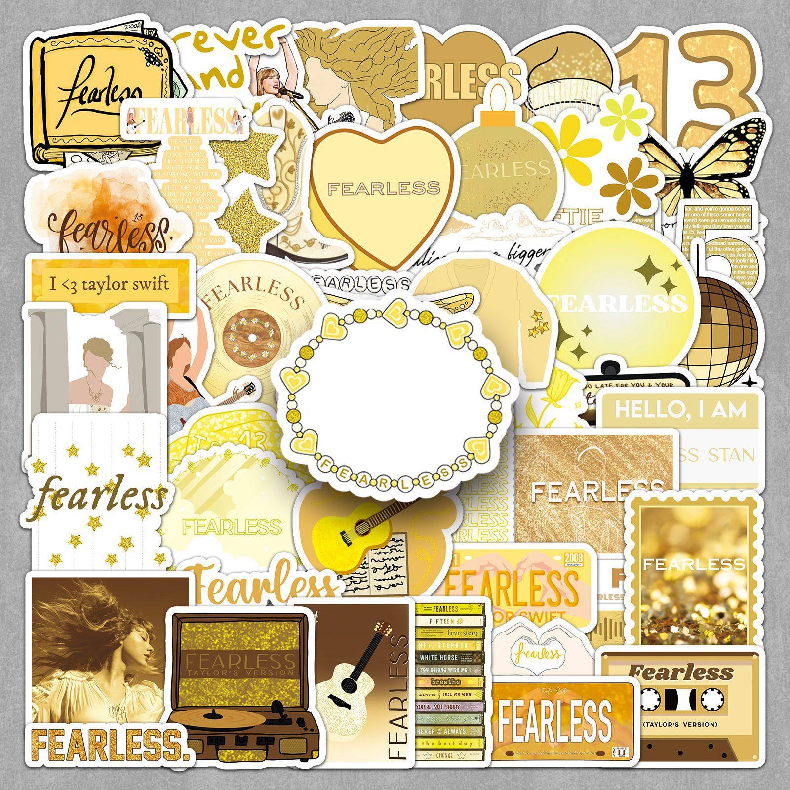 50张泰勒专辑fearless贴画taylor霉霉周边咕卡手机手账本贴纸