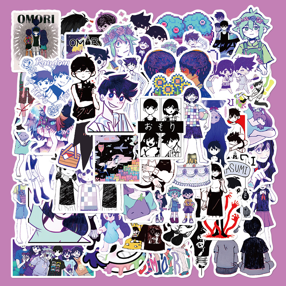 50张Omori sticker贴纸笔记本电脑手账本手机壳iPad水杯装饰贴画