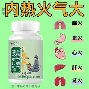 金银花菊花蒲公英片去火内热火气大口腔溃疡嗓子疼肝火旺胃火心火