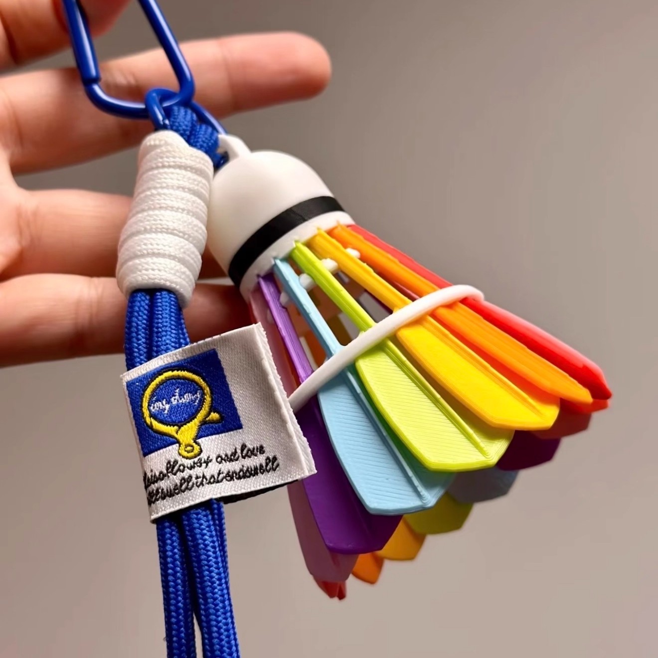 创意彩虹羽毛球挂件ins风羽毛球