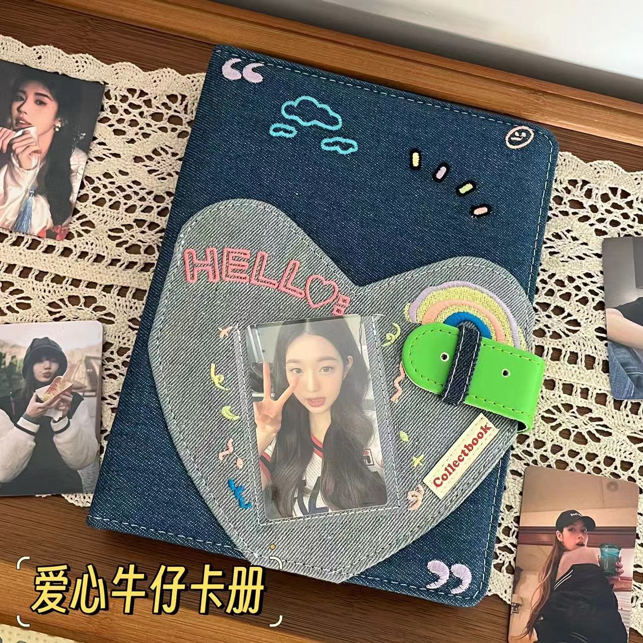 毛绒小狗牛仔a5活页卡册