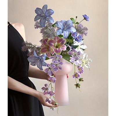 花瓶摆件客厅插花仿真花轻奢高端桌面玄关装饰小众艺术感花艺成品