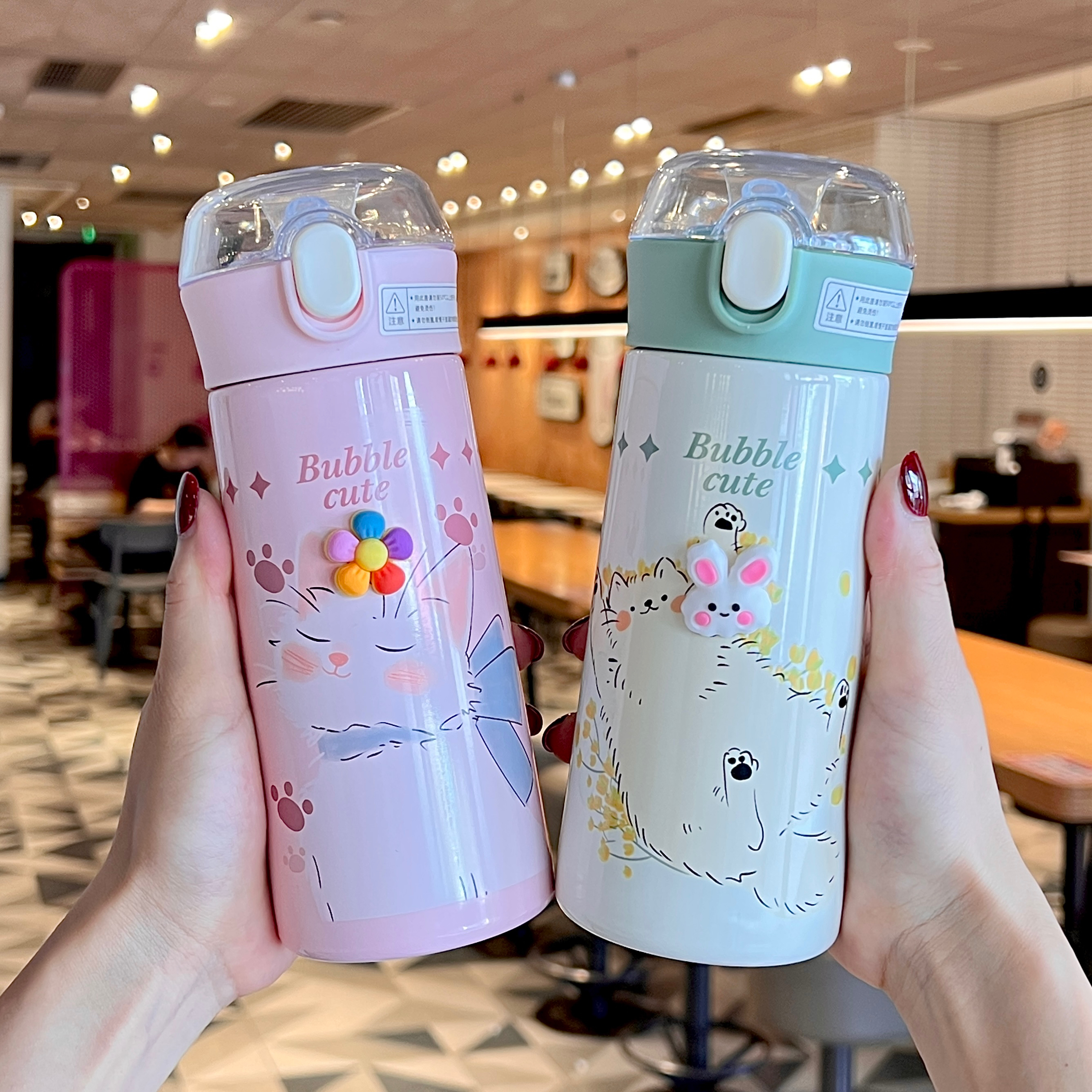 新款儿童保温杯吸管水杯