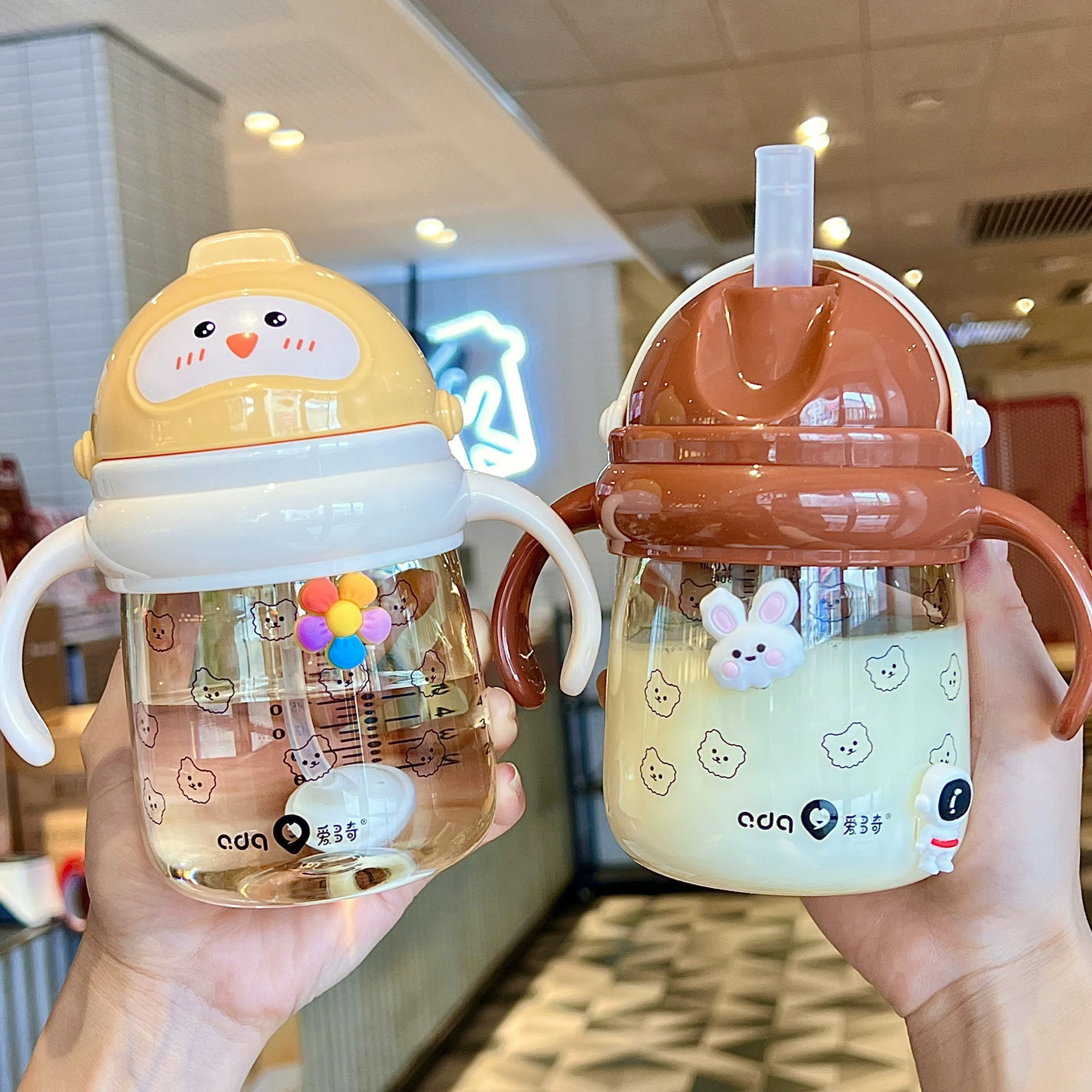 儿童学饮杯喝水杯子大容量婴儿6个月以上宝宝吸管杯新款水杯奶瓶,餐饮具,奶杯/牛奶杯,淘宝优惠券,粉丝福利购,淘宝优惠卷