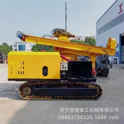 戈壁滩电动光伏打桩机钢管桩液压锤压桩机太阳能支架履带打桩机