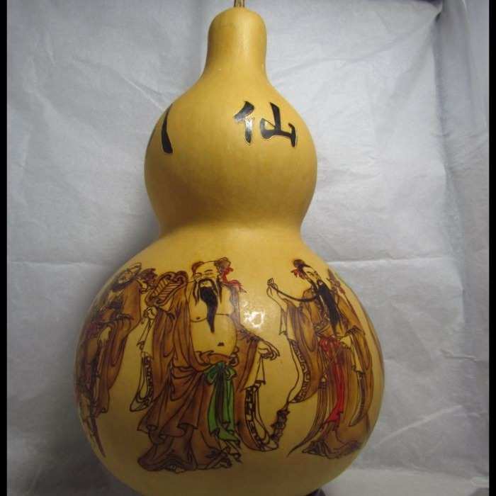 厂家大葫芦工艺品摆件 雕刻葫芦八仙过海烙画地摊货源客厅玄