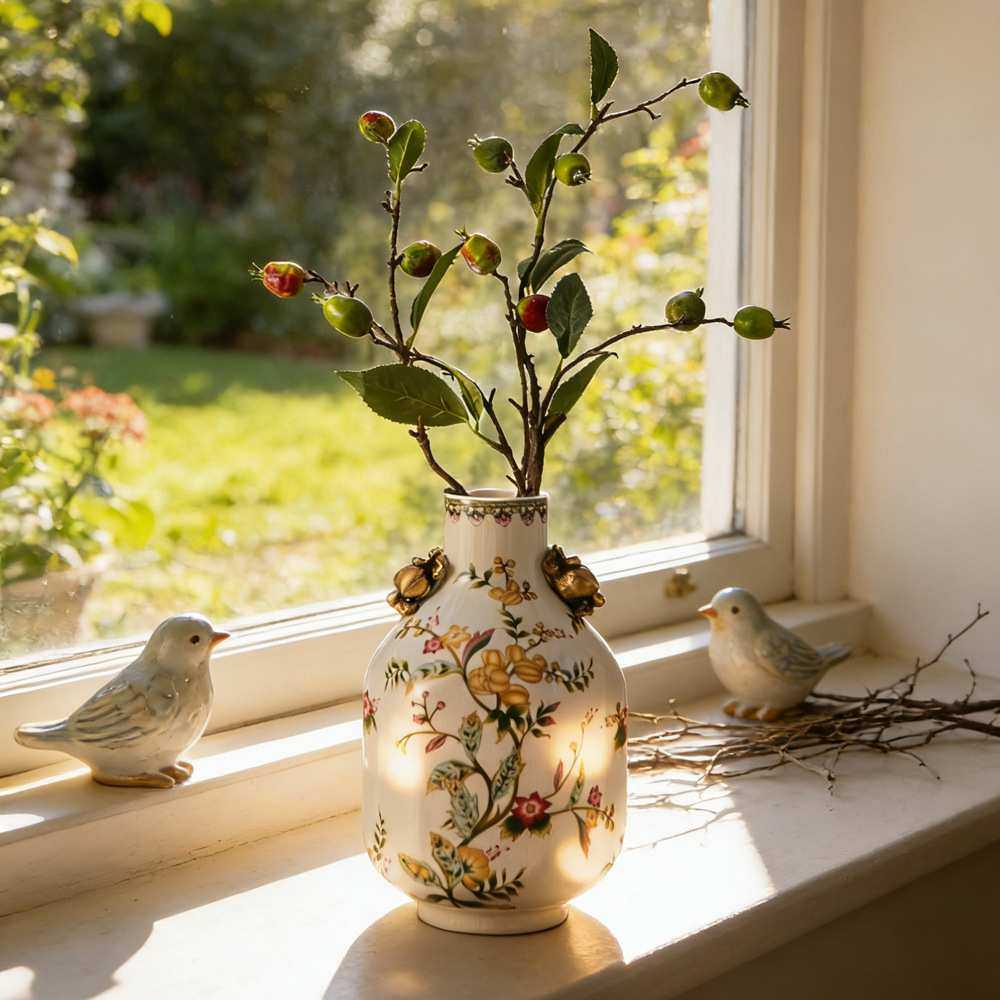 复古高端陶瓷花瓶插花高级感欧式个性客厅电视柜美式轻奢花瓶摆件