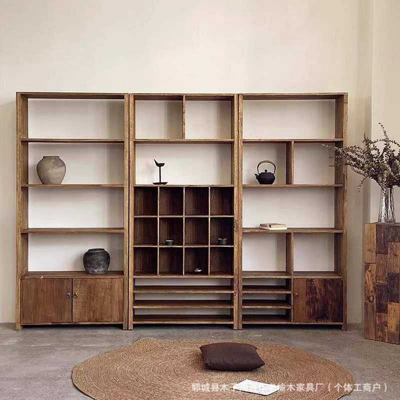 侘寂风实木博古架民宿风化老木书架置物架客厅背景墙架多宝阁架子,模玩/动漫/周边/娃圈三坑/桌游,模型制作工具/辅料耗材,淘宝优惠券,粉丝福利购,淘宝优惠卷
