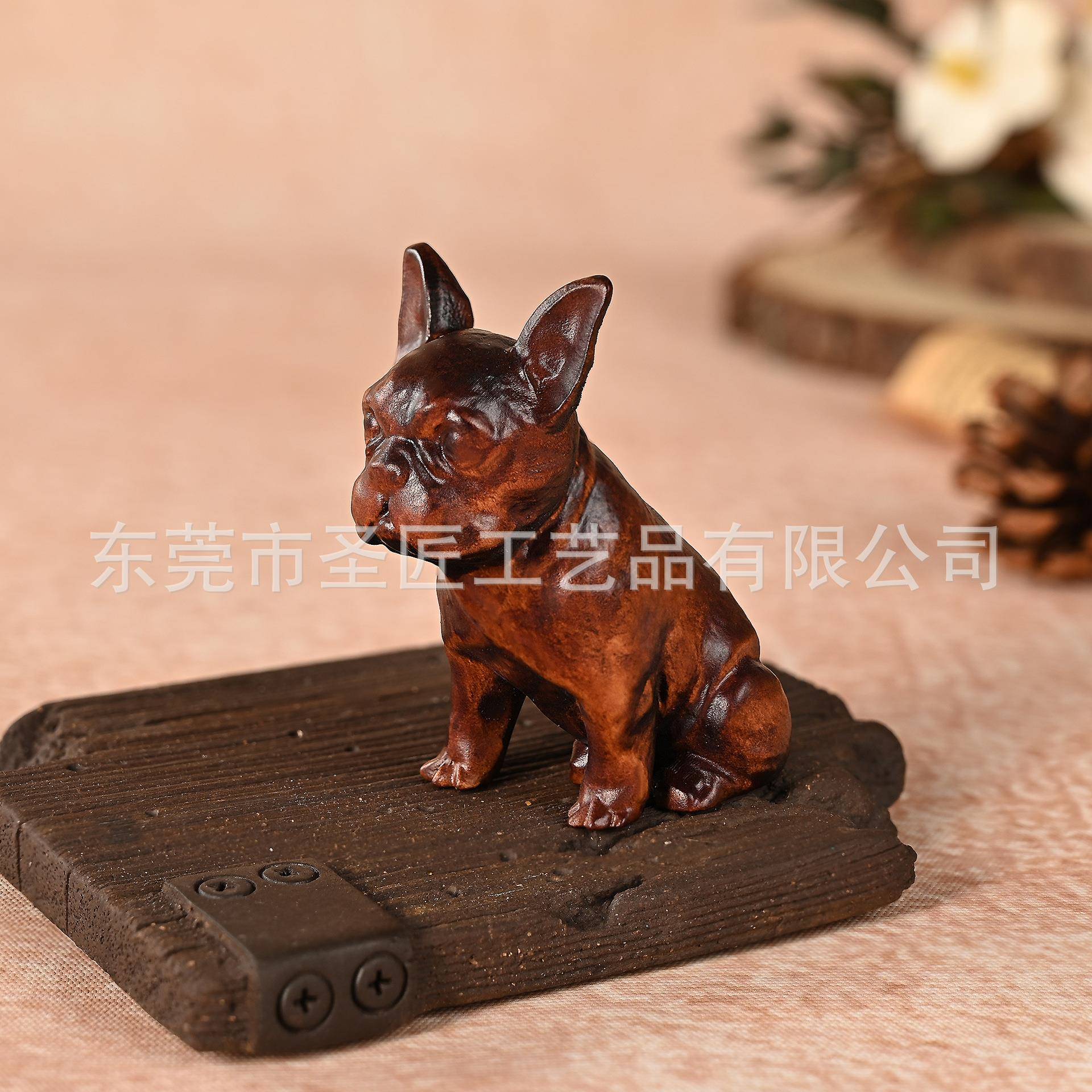 实木雕刻小狗家居工艺品摆件桌面装饰品创意可爱十二名犬