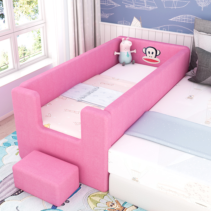 儿童床实木带护栏男孩女孩公主床单人小床加宽床边拼接大床婴儿床