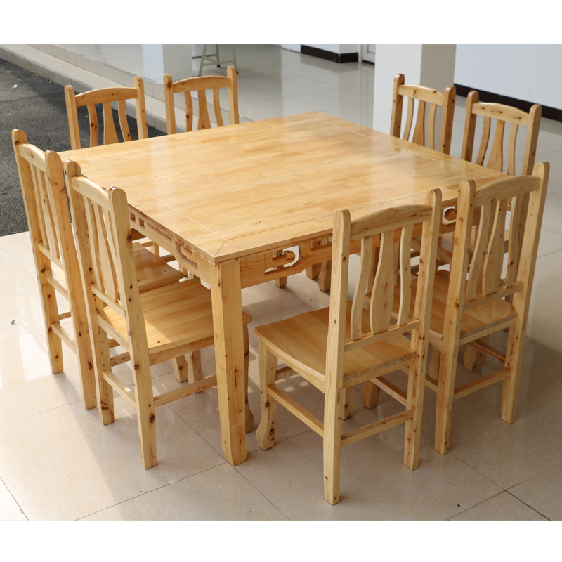 实木餐桌椅组合饭店餐饮餐桌小户型桌子家用饭桌四方桌仿古八仙桌