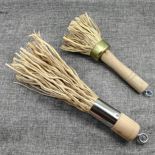 2个装实木长柄竹根锅刷锅具刷清洗刷厨房大铁锅平底洗锅刷不沾油