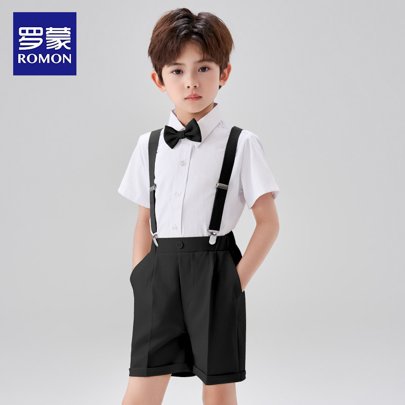 罗蒙男童礼服套装英伦风儿童马甲小主持人西服2026新款西装早春装