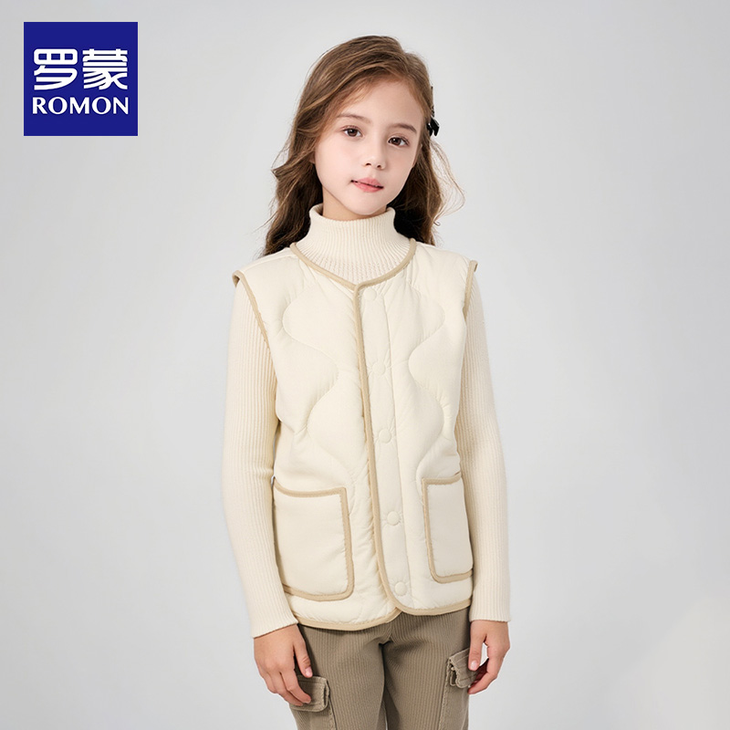 罗蒙女童羽绒马甲冬装保暖