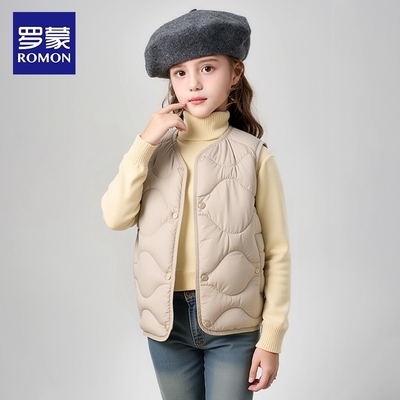 罗蒙鸭绒马甲校服神器羽绒服