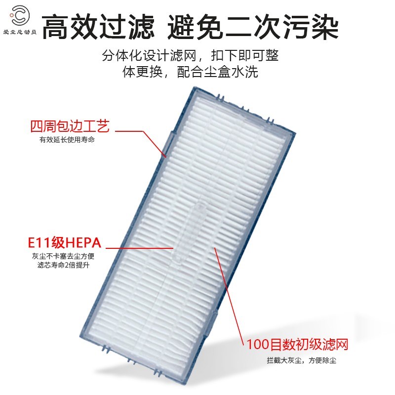 适配石头扫地机G10配件滤网G10S  T7S S7 T8PLUS水洗过滤网芯海帕