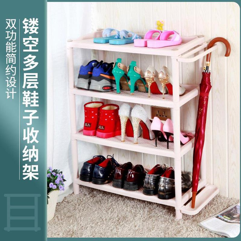 多层可叠加鞋架子 防尘家用宿舍门口塑料组装 现代客厅浴室拖鞋架