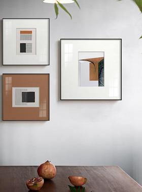 现代简约抽象画客厅书房餐厅油画装饰画北欧艺术橙色壁画饭厅