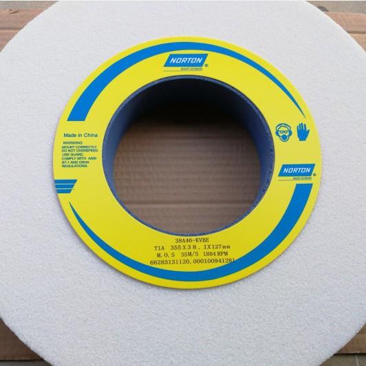 诺顿砂轮白刚玉色大水磨砂轮38A46K 355*38.1*127 350*40*127