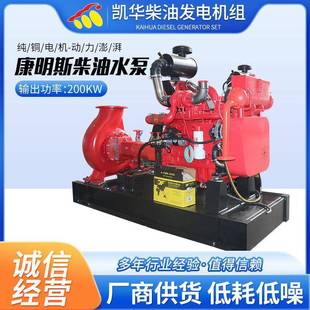 200KW康明斯柴油水泵发电机组自吸抽水泵大流量柴油水泵发电机