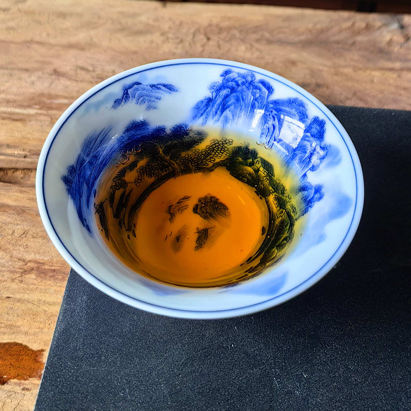 复古青花瓷茶杯主人杯陶瓷斗笠杯功夫茶具品茗杯茶盏礼盒装送礼品