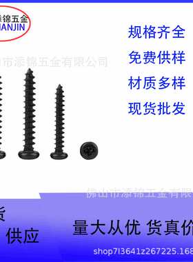 YB845 黑色加硬PA 十字圆头自攻螺钉盘头 十字自攻螺钉M2X4-M2X20