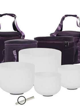 乳白色水晶钵音乐碗440hz颂钵8寸10寸瑜伽音疗冥想佛音钵打击乐器