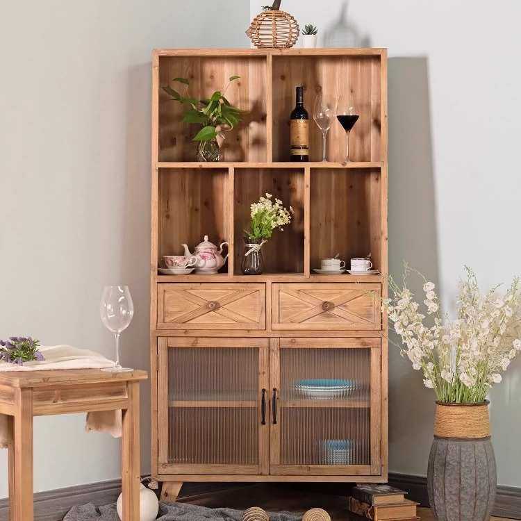 复古老榆木餐边柜实木靠墙酒柜玻璃置物柜碗柜家用厨房储物柜子,模玩/动漫/周边/娃圈三坑/桌游,模型制作工具/辅料耗材,淘宝优惠券,粉丝福利购,淘宝优惠卷