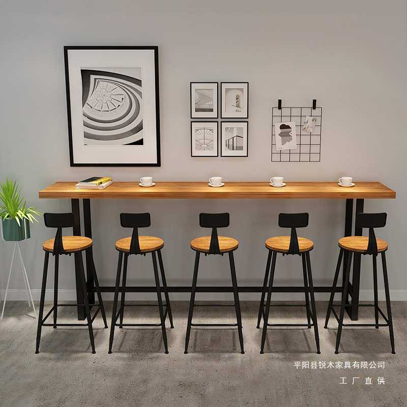 北欧实木吧台桌家用 简约现代靠墙窄桌高脚桌 奶茶店吧台桌椅组合,基础建材,脚轮/万向轮,淘宝优惠券,粉丝福利购,淘宝优惠卷