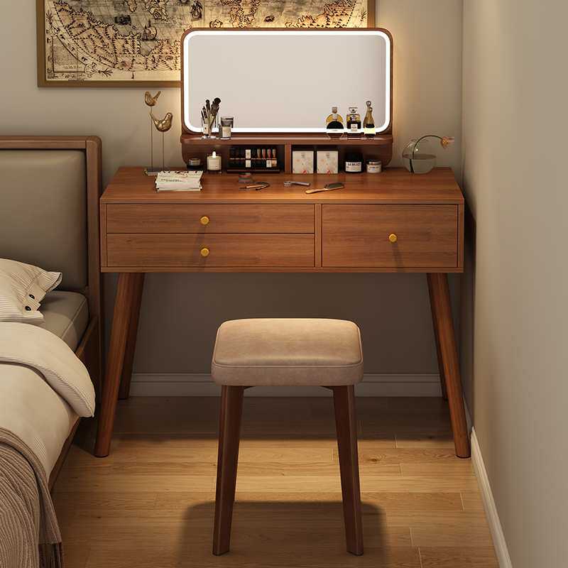 梳妆台家用现代简约卧室小户型专用收纳斗柜一体床头储物化妆桌镜