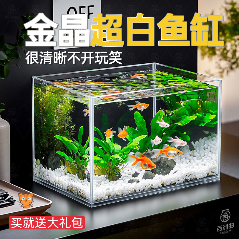 2025新款超白鱼缸小型玻璃客厅家用乌龟缸观赏方形裸缸桌面专用