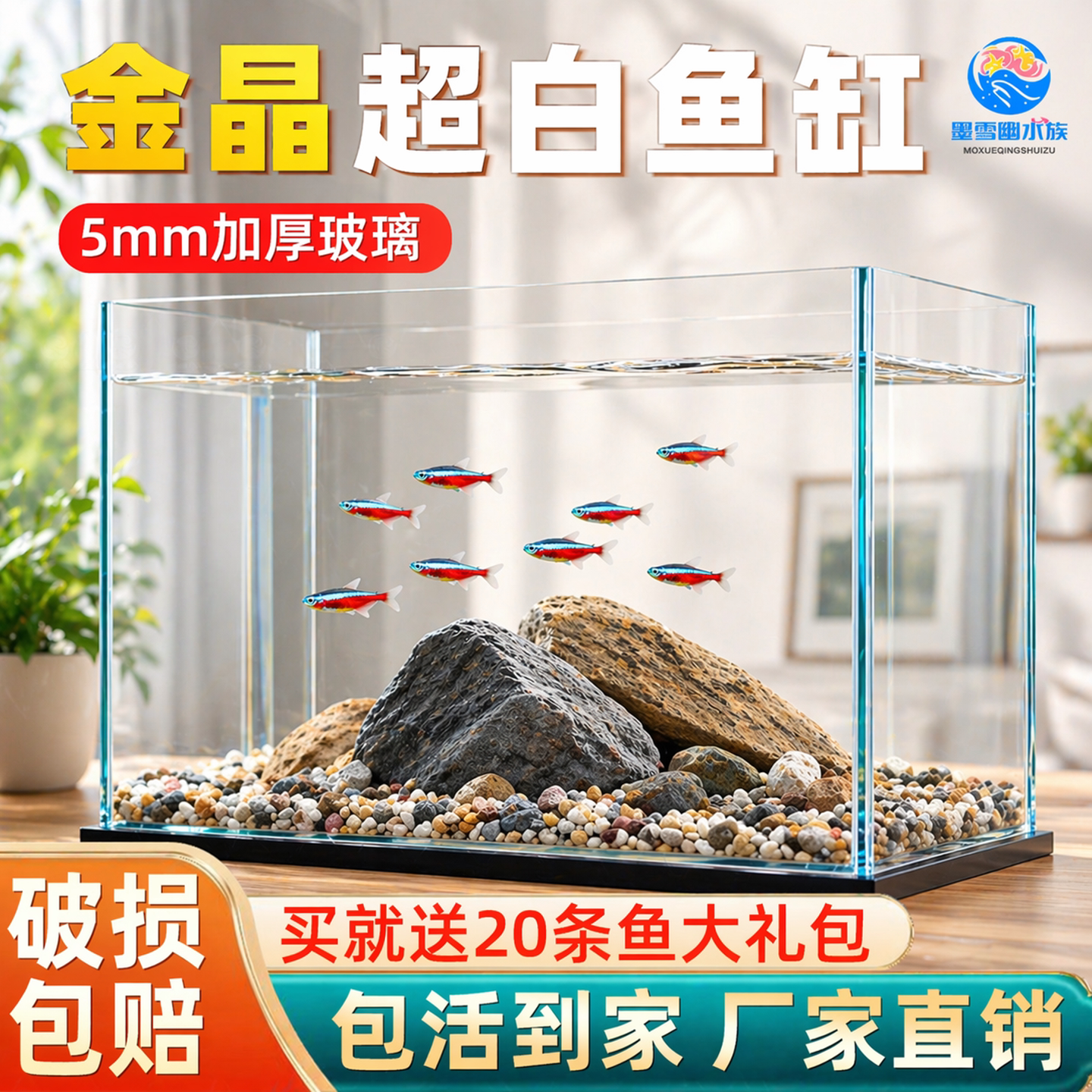 2025新款超白玻璃缸长方形金鱼缸小型客厅家用桌面生态乌龟缸草缸