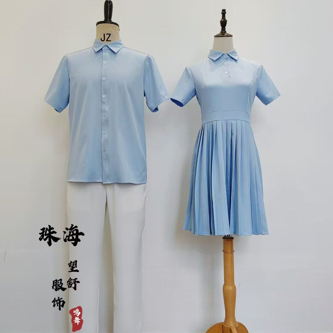 新款学院风套装学生制服男女款合唱服短袖衬衫可定制