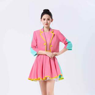 荃婉新款青春活力学生现代舞台服装演出服歌舞团男女团系列糖果色