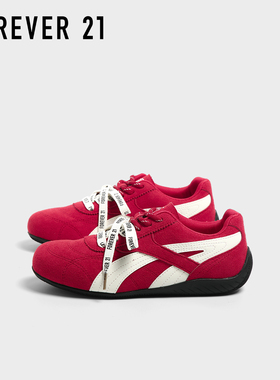 F21红色赛车鞋女款2026年新款春季小众设计感红色鞋子潮流德训鞋