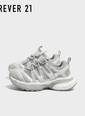 F21灰色老爹鞋女2025新款秋季软厚底增高原创设计百搭休闲运动鞋