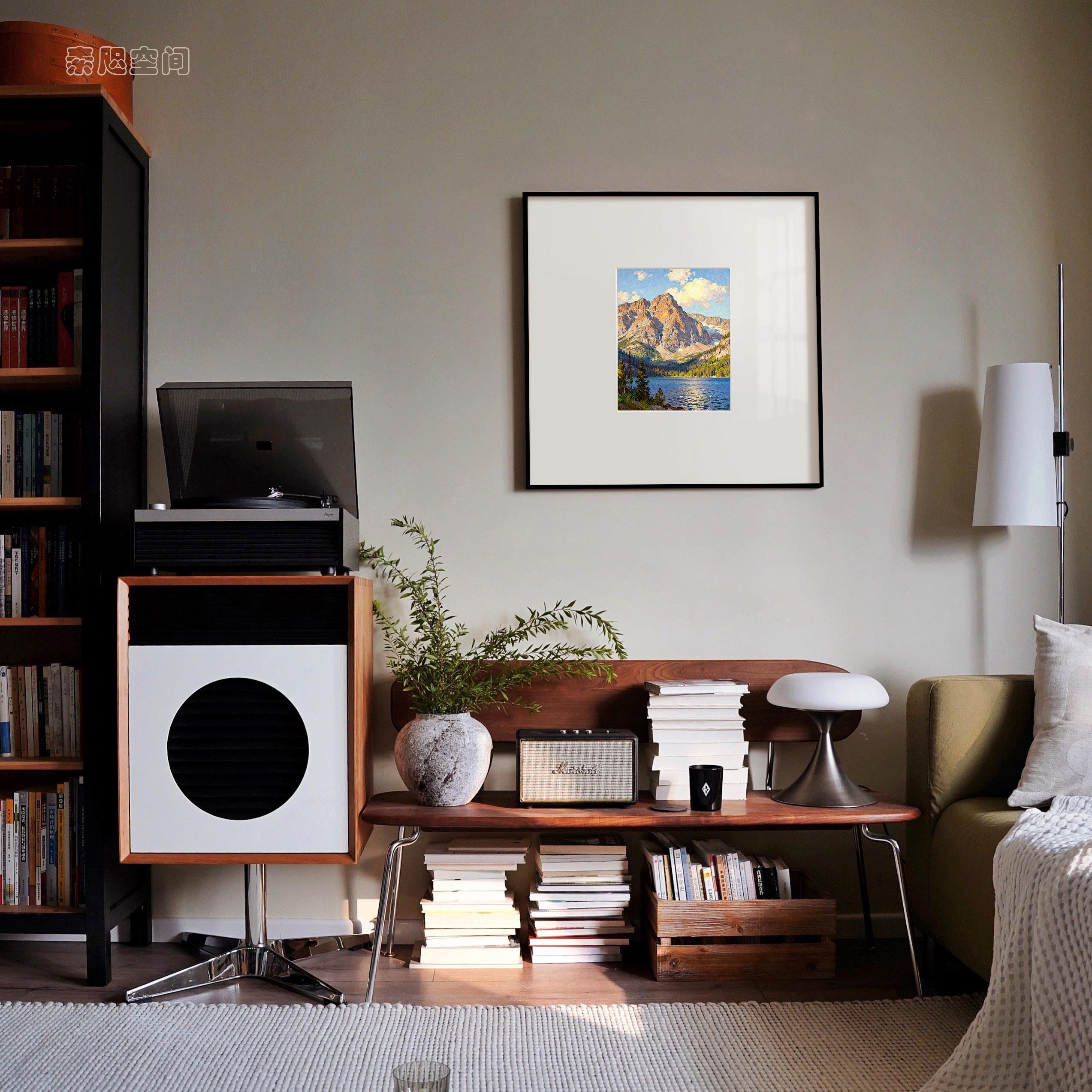 治愈系大自然风景客厅壁画高山森林艺术装饰画卧室温馨山水挂画