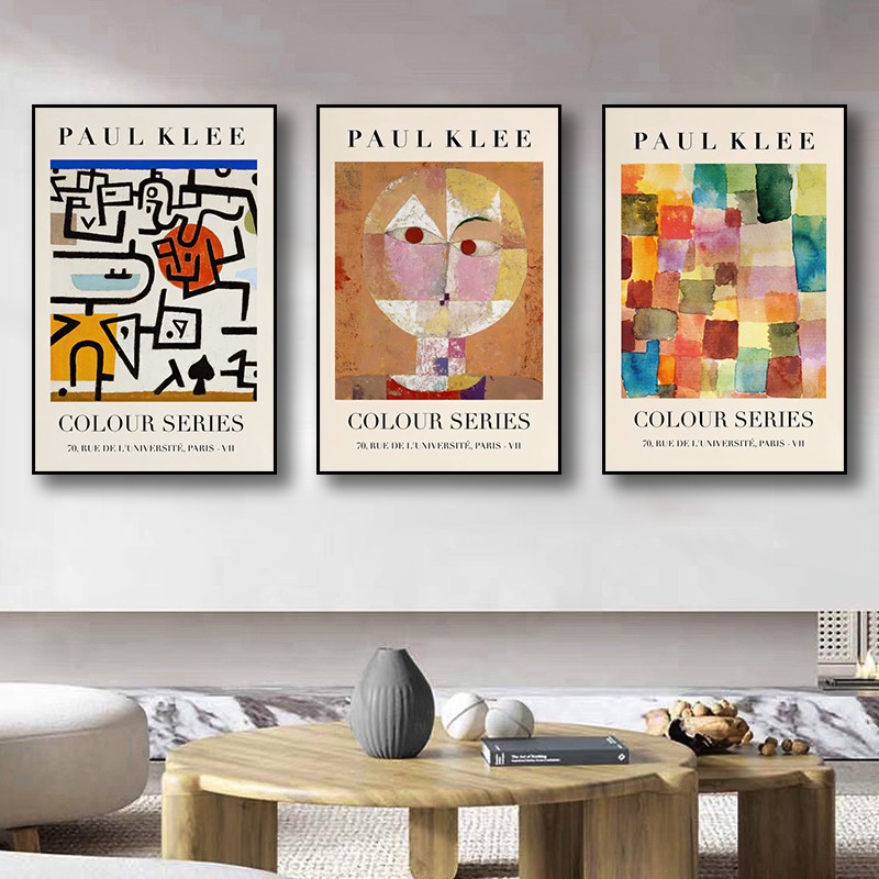 保罗克利挂画包豪斯抽象艺术客厅装饰画平面几何艺术印象派壁画图片