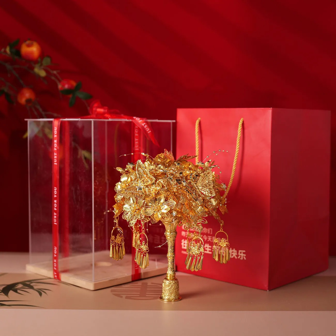 婚礼金色手捧花diy材料包高级手工新娘秀禾服花束成品权杖礼物,家居饰品,婚庆/商业花艺,淘宝优惠券,粉丝福利购,淘宝优惠卷