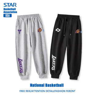 运功裤 湖人队东契奇詹姆斯科比裤 宽松束脚卫裤 男跑步长裤 子篮球裤