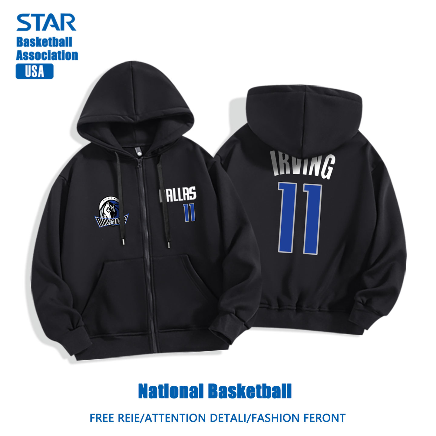 独行侠欧文秋冬款篮球外套卫衣男