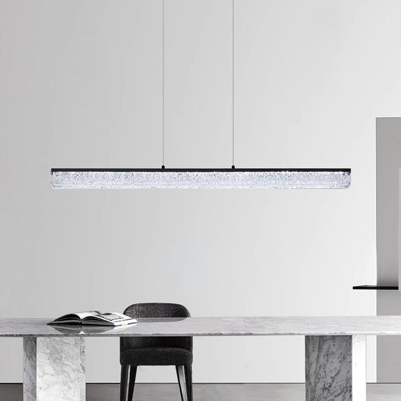 意式极简全铜餐厅吊灯现代简约吧台创意餐桌设计师一字长条灯