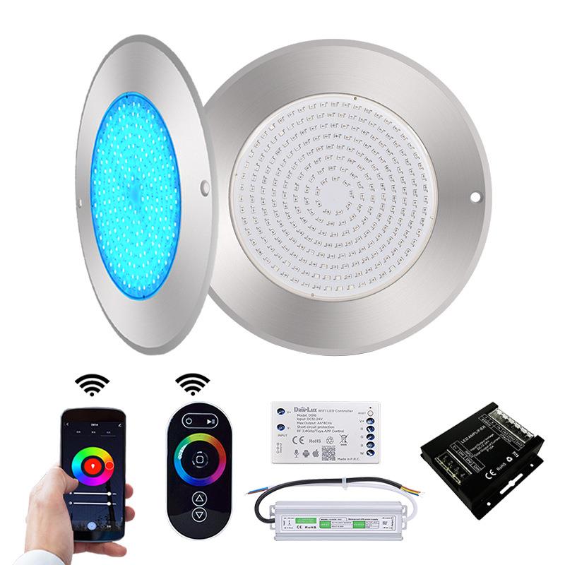 热款专业RGB套管式水下灯IP68防水DC12V水下照明LED泳池灯