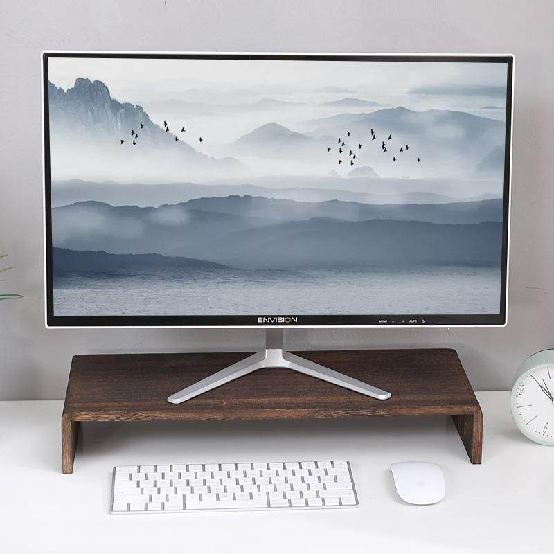 7K实木桌面台式电脑显示器增高架底座置物架办公护颈键盘收纳架支
