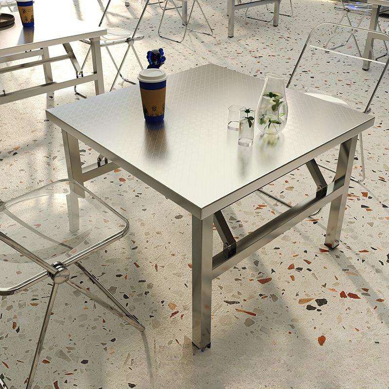 不锈钢折叠桌子餐桌户外吃饭桌子摆摊桌家用小户型简易写字学习桌