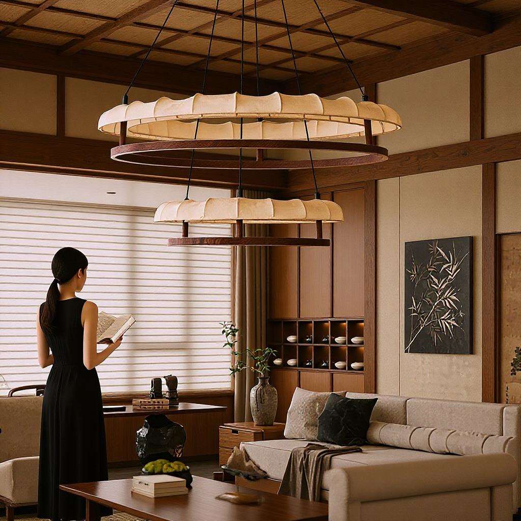 宋氏美学吊灯新中式客厅吊灯中古风餐厅灯现代简约布艺灯卧室吊灯