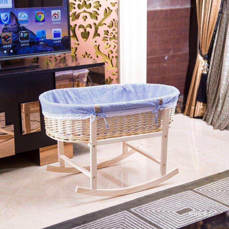 藤编便携车载睡篮宝宝吊篮床哄睡用品婴儿摇床0到4岁儿童老式